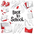 Set of school and office supplies. Items for graphic design, web banners and printed materials Royalty Free Stock Photo